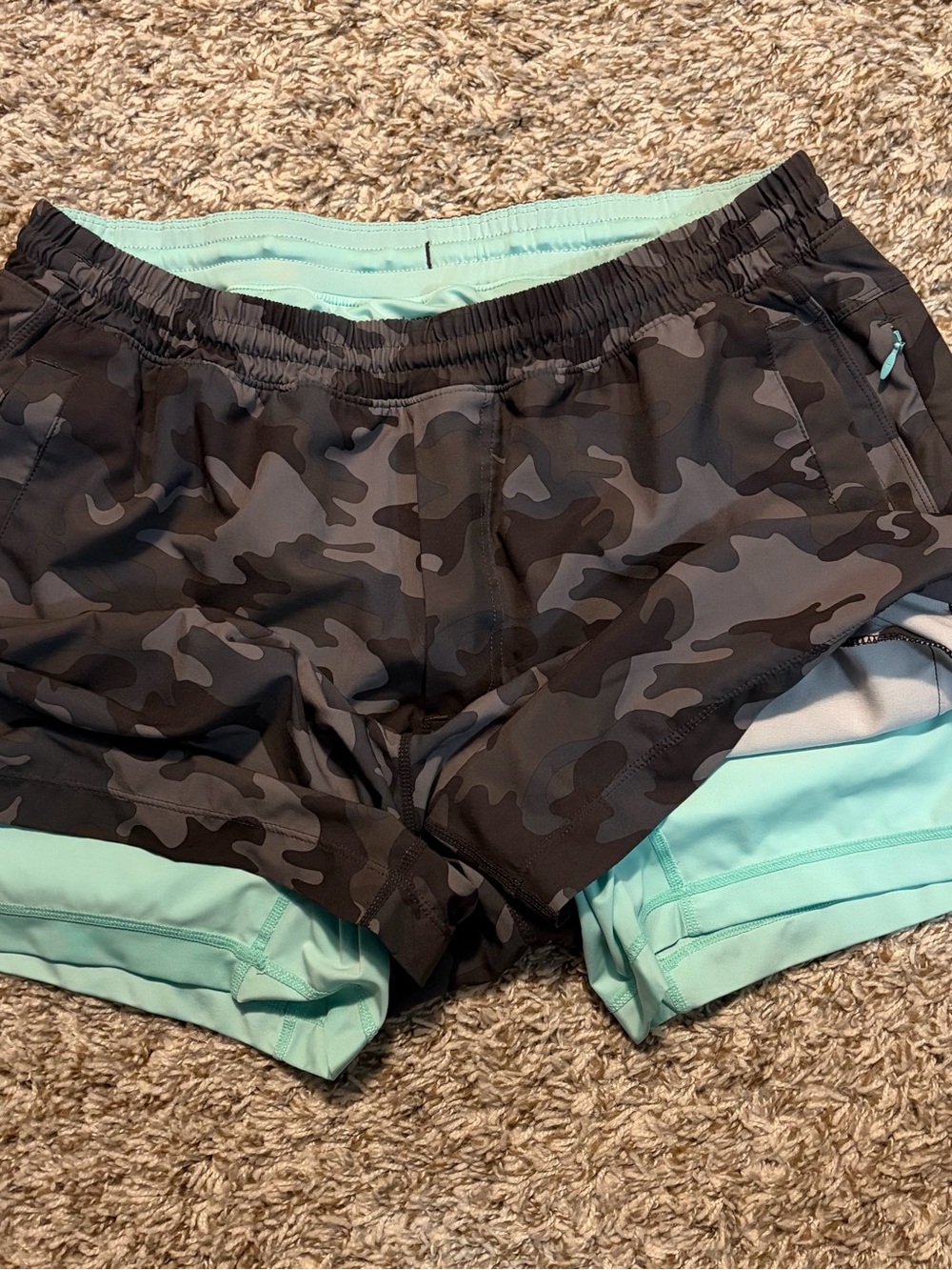 Bird dog Men's Black & Gray Camo Athletic Shorts - Picture 3 of 4